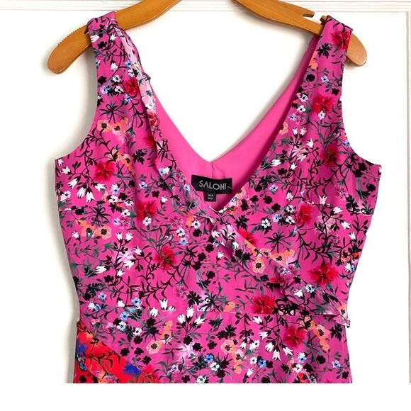 Saloni Aggie Silk Aymetrical Midi Dress size 6 - Picture 8 of 14